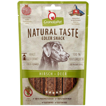 GranataPet Natural Taste Noble Snack Deer - natural meat snacks for dogs, venison strips.