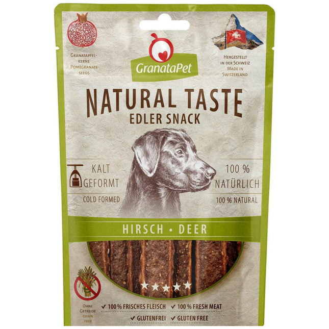 GranataPet Natural Taste Noble Snack Deer - natural meat snacks for dogs, venison strips.