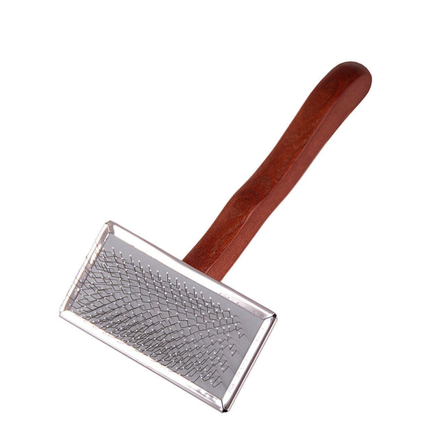DezynaDog Ball Pin Flat Slicker - Poodle Brush with Ball-Tipped Pins.