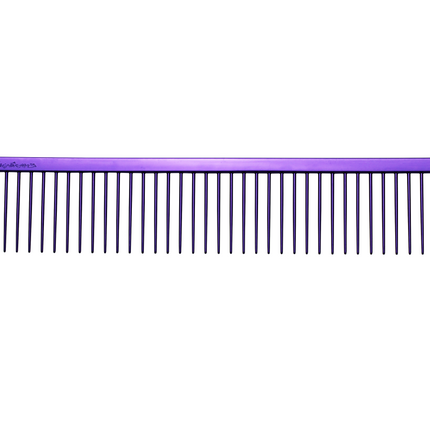 Chris Christensen Poodle Comb - professional, large, and metal comb with wide tooth spacing, purple.