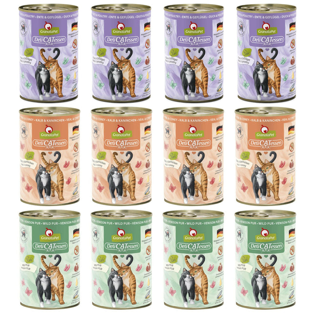GranataPet DeliCatessen Food Set - Grain-Free Wet Cat Food, Mix of 3 Flavors, Set of 2.
