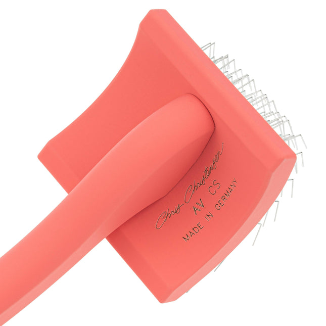 Chris Christensen Baby G Coral Slicker Brush - long pin poodle brush, coral.