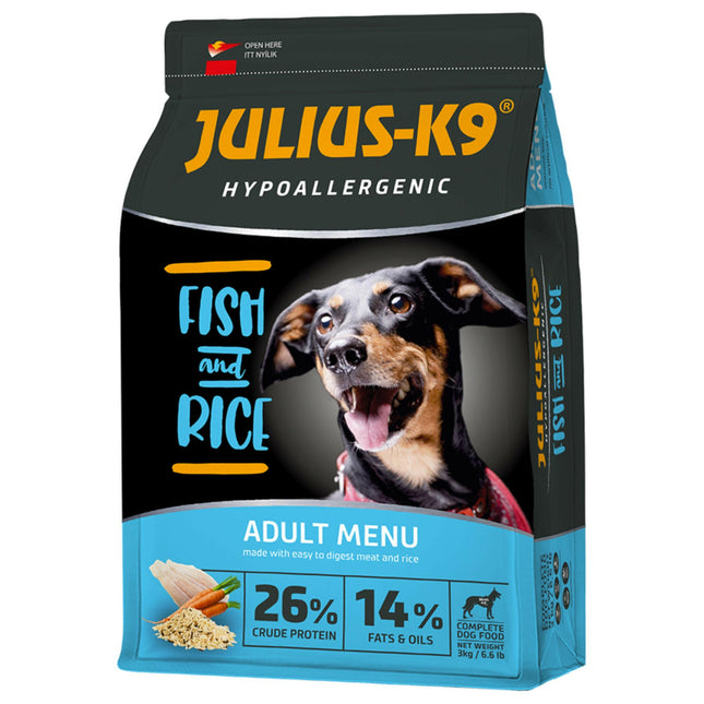 Julius - K9 Hypoallergenic Fish & Rice Adult - hypoallergenic dog food, fish with rice.