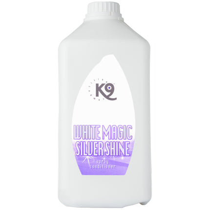 K9 White Magic Silver Shine Spray - multifunctional conditioner for horses, for white and silver coats - 2.7L