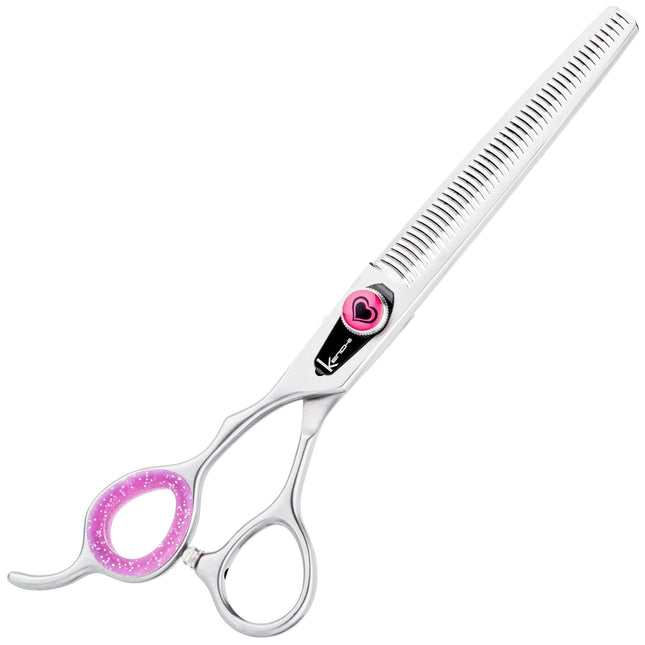 Kenchii Love Left Blenders - grooming thinning shears for left-handed users, 46 teeth with micro-serration.
