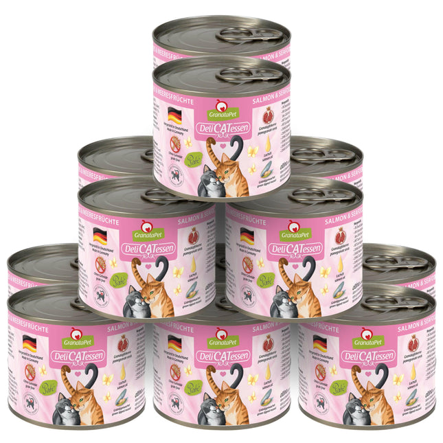 GranataPet DeliCatessen & Seafood - grain-free wet cat food, salmon and seafood.