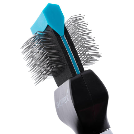 Show Tech Flex Groom Professional Slicker Firm - double-sided and flexible poodle brush, firm - Small.