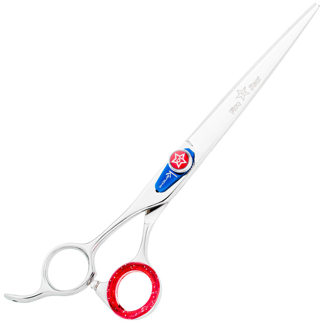 Kenchii Five Star Left Offset Scissors - grooming scissors, straight, for left-handed users.
