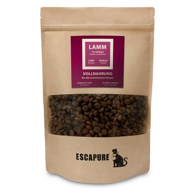 Escapure Dry Food Lamb with Poultry - complete dry food for adult cats, lamb with poultry.