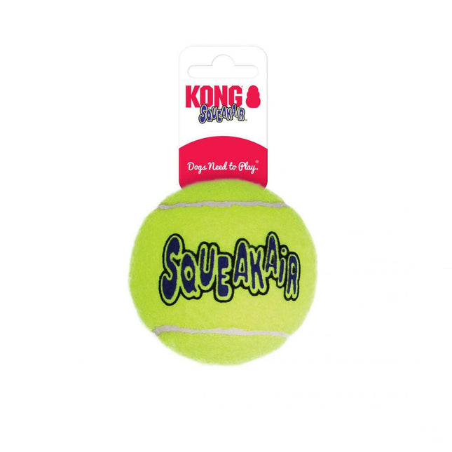 KONG SqueakAir Tennis Ball L (8cm) - squeaky tennis ball, fetch toy for large dogs.