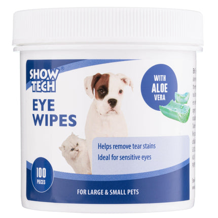 Show Tech Eye Wipes 100 pcs - eye cleaning wipes for dogs and cats.