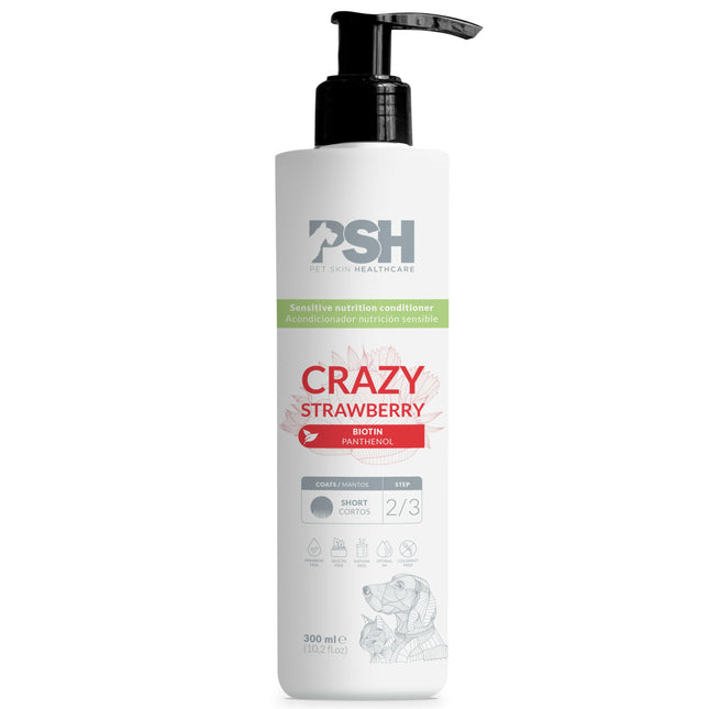 PSH Daily Beauty Crazy Strawberry Conditioner - vegan conditioner for short-haired dogs and cats, with biotin.