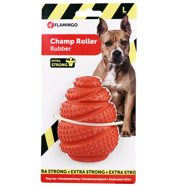Flamingo Kongo Roller - dog toy, chew toy with a treat opening.