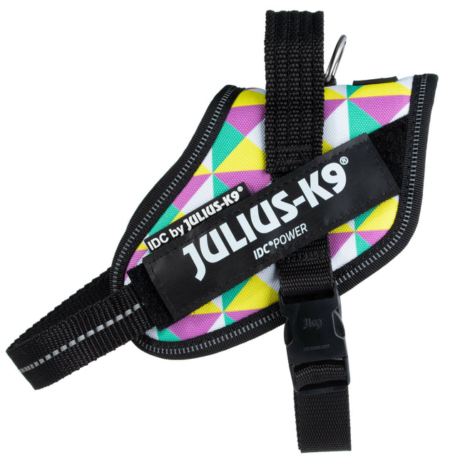 Julius - K9 IDC Powerharness Retro - dog harness with reflectors, in colorful triangles - Mini - Mini.
