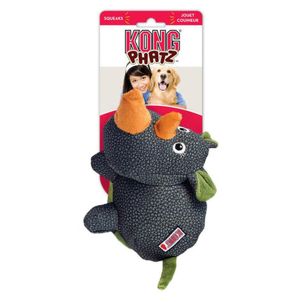 KONG Phatz Rhino - eco-leather dog toy, rhino with squeaker.