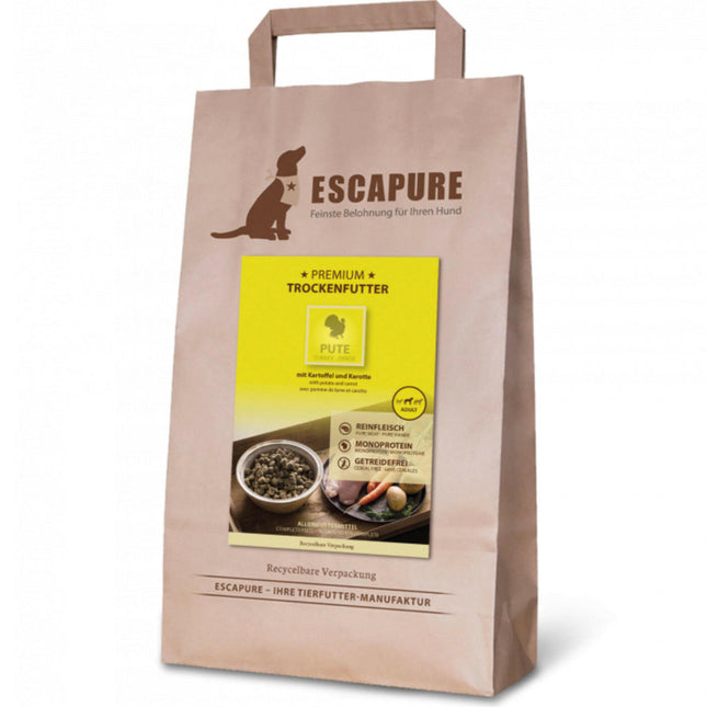 Escapure Premium Turkey - high-quality dog food, oven-baked turkey.