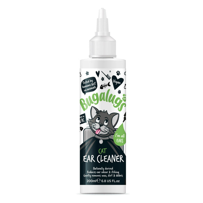 Bugalugs Cat Ear Cleaner - gentle liquid for cleaning cat ears.