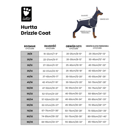 Hurtta Drizzle Coat Currant - raincoat for dogs with a warm lining.