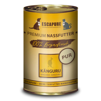 Escapure Kangaroo Pure - wet food for dogs and cats, 100% kangaroo meat.