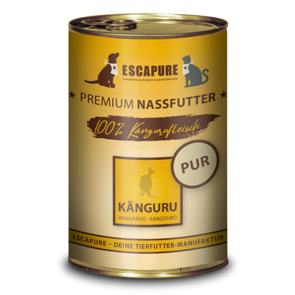 Escapure Kangaroo Pure - wet food for dogs and cats, 100% kangaroo meat.