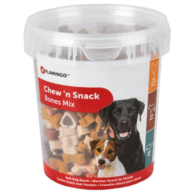 Flamingo Chew'n Snack Mix - training treats for dogs, with chicken, beef, and fish.