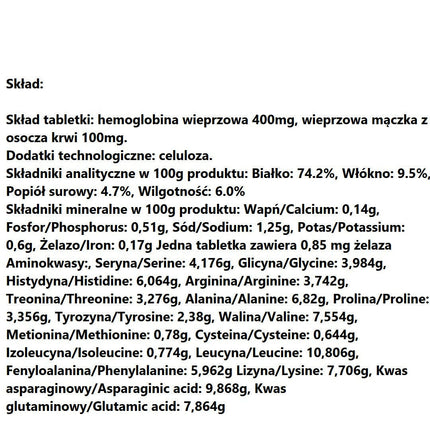 Pokusa RawDietLine Hemoglobin & Blood Plasma 120tbl. - supplement to address iron and amino acid deficiencies in the diet of dogs and cats..