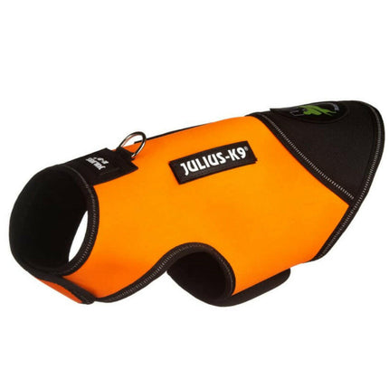 Julius - K9 IDC Neoprene Dog Jacket Orange - neoprene jacket for dogs, orange with black.
