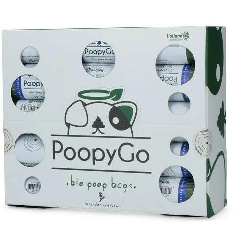 Holland PoopyGo Bio Poop Bags Box Roll - Biodegradable Lavender Dog Waste Bags.
