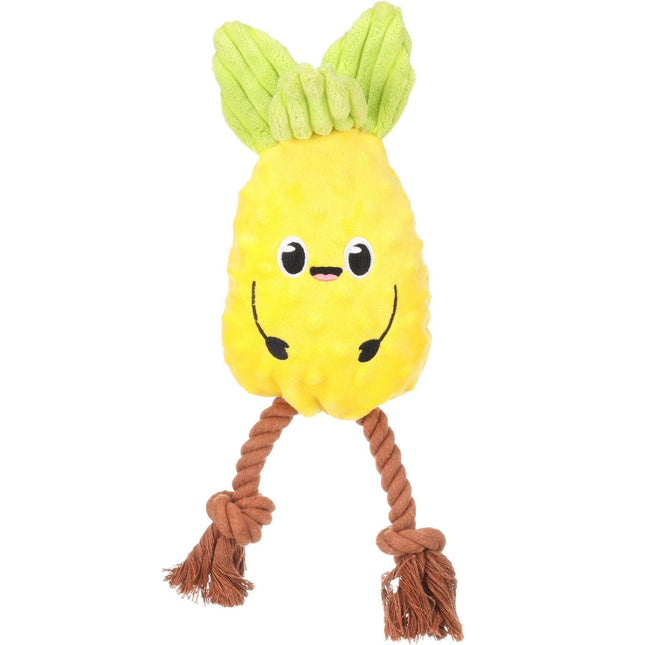 Flamingo Bubto Pineapple with Rope - plush toy for dogs, pineapple with rope, with squeaker.