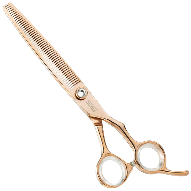 Chris Christensen Adalynn Rose Convex Thinning - professional single-sided thinning shears made of Japanese steel coated with titanium, 49 teeth.