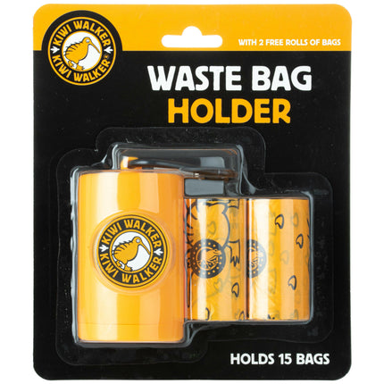 Kiwi Walker Waste Bag Holder - Dog Waste Bag Holder + Roll of Bags.