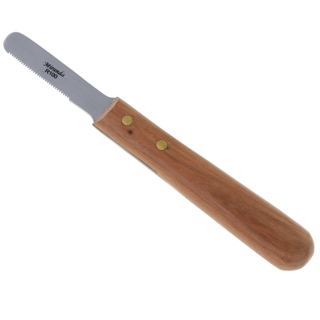 Miranda Stripping Knife - classic trimmer with fine tooth spacing, right-handed.