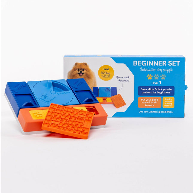 Pawzler Interactive Dog Puzzle Beginner Set - modular puzzle for dogs, beginner set of elements.
