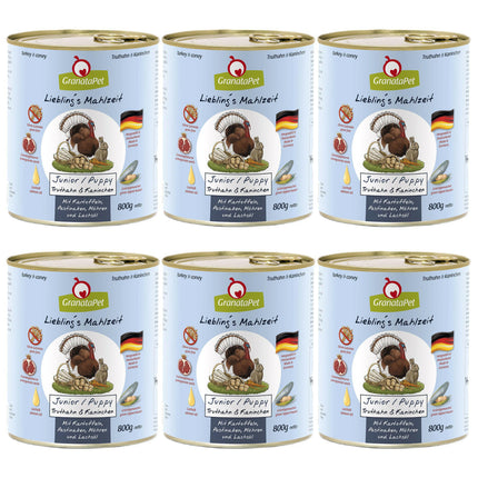 GranataPet Turkey & Rabbit Junior - grain-free wet food for puppies, turkey and rabbit.