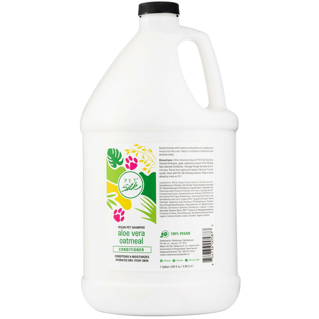 Pet Silk Vegan Aloe Vera Oatmeal Conditioner - moisturizing and soothing conditioner for dogs and cats, with aloe and oatmeal, concentrate 1:16.