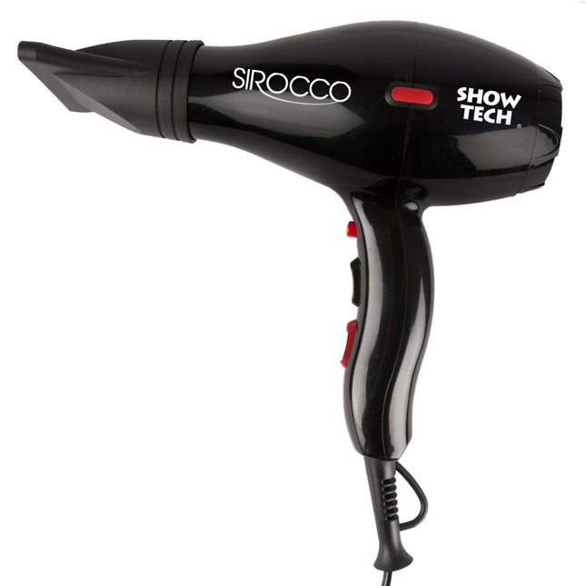 Show Tech Sirocco Hand Dryer 1200W - compact handheld dryer, black.