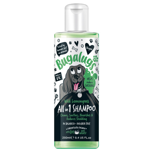 Bugalugs All in 1 Shampoo - dog shampoo with conditioner, reduces shedding, concentrate 1:10.