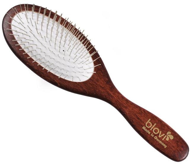 Blovi Wood Pin Brush - large, oval brush with short pins.