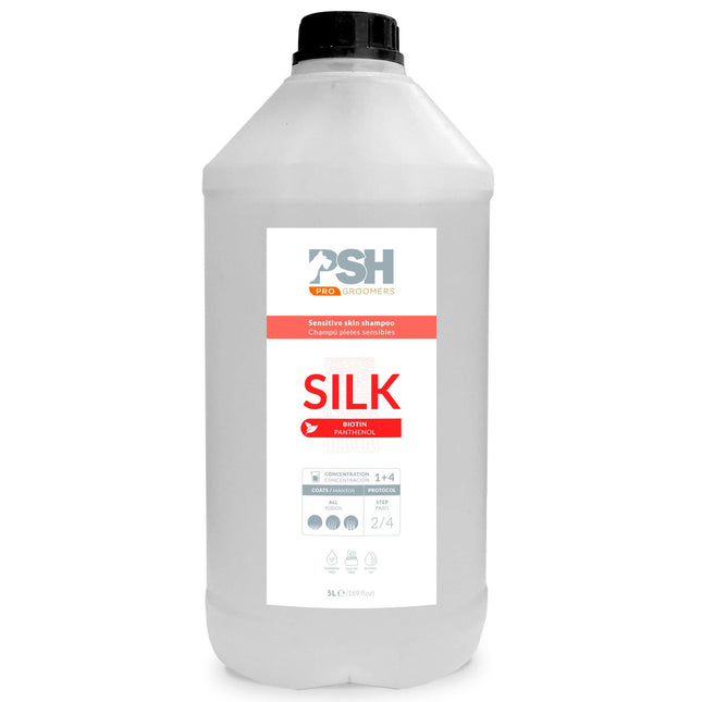 PSH Pro Silk Shampoo - Biotin and Silk Shampoo for Long-Haired Dogs with Sensitive Skin, Concentrate 1:4.