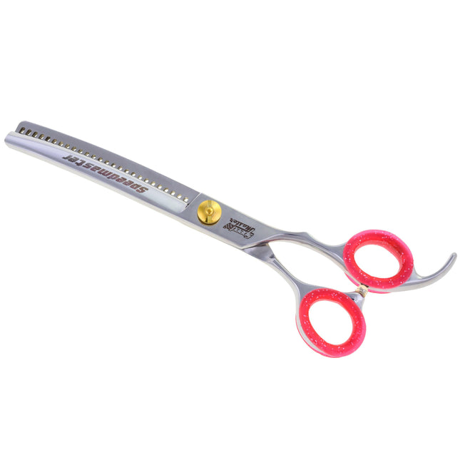 P&W Speed Master Curved Chunker - professional, sturdy curved thinning shears with 26 teeth, recommended for Asian Style grooming..