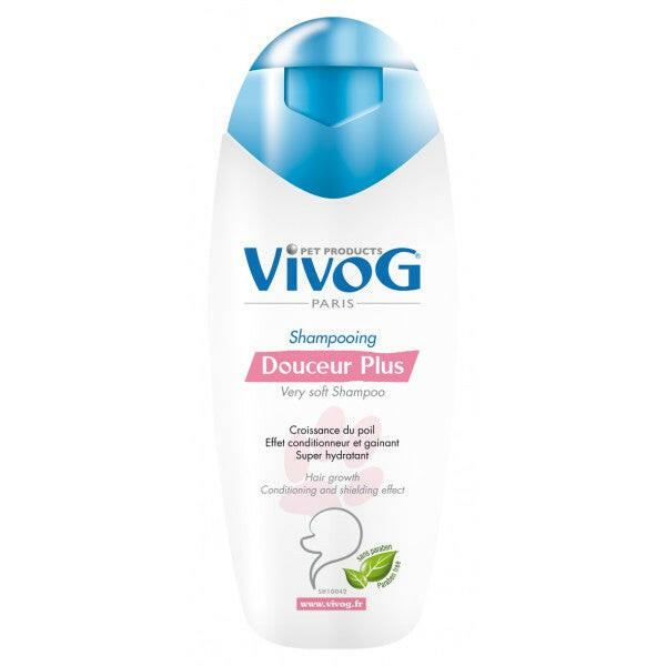 Vivog Douceur Plus Shampoo - moisturizing and regenerating shampoo for dogs.