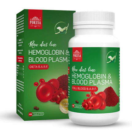 Pokusa RawDietLine Hemoglobin & Blood Plasma 120tbl. - supplement to address iron and amino acid deficiencies in the diet of dogs and cats..