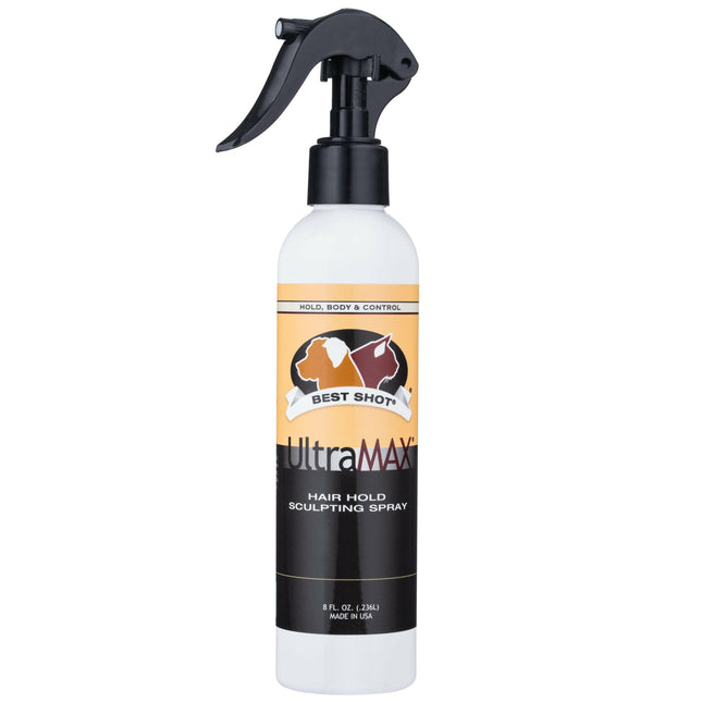 Best Shot UltraMax Pro Hair Hold Spray - professional styling and hair stiffening product.